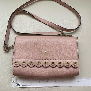 Kate Spade Blush Crossbody Bag with Scallop Detail